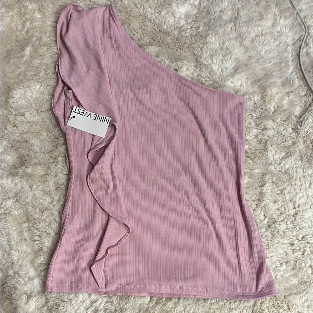 Nine West Pink One-Shoulder Top
